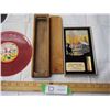 Image 2 : VINTAGE THERMOMETER, & (5) KIDS RECORDS (SCRATCHED), VINTAGE WOODEN BOX