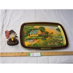 AMERICAN HOMESTEAD SERVING TRAY & ORNAMENT