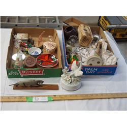 LOT OF ORNAMENTAL ITEMS & MUSIC BOX