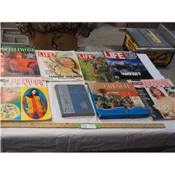 VINTAGE LIFE MAGAZINES, NEEDLEWORK & CRAFT MAGAZINES PLUS MISC