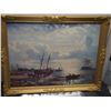 Image 2 : VINTAGE OIL PAINTING ON CANVAS PLUS SERVING TRAY