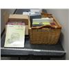 Image 1 : WICKER BASKET & MISC BOOKS