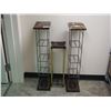Image 1 : CAST AND BRASS UMBRELLA HOLDER AND TWO STORAGE RACKS (RACKS 36" IN HIGHT)