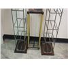 Image 3 : CAST AND BRASS UMBRELLA HOLDER AND TWO STORAGE RACKS (RACKS 36" IN HIGHT)