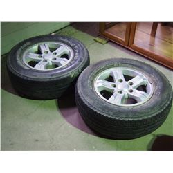 2 16 IN KIA RIMS (TIRES VERY POOR)