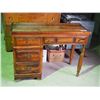 Image 1 : WOODEN DESK (42 X 17 X 30 1/2 IN TALL ) (4 DRAWER)
