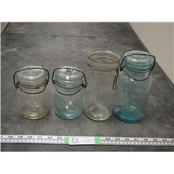 4 CINTAGE CANNING JAR