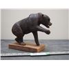 Image 3 : RON FLAMING 2001 BASWOOD BEAR CARVING WAX FINISH (7 1/2" TALL)