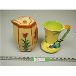 2X THE MONEY / 2 UNIQUE PITCHERS (SMALL HAIRLINE CRACKS)