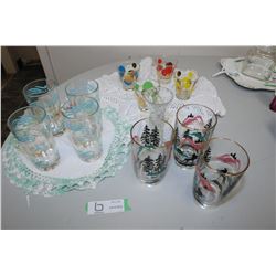 60S PAINTED GLASS LOT