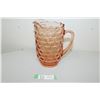 Image 1 : PINK PRESSED GLASS PITCHER (DEPRESSION)