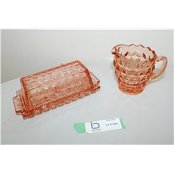 PINK PRESSED GLASS DEPRESSION (FLEABITE CHIPS)