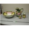 Image 1 : WILKINSON LTD ENGLAND PITCHER, BASIN, CUP & VASE (PITCHER HAS BEEN REPAIRED, BASIN HAS HUGE CRACK)