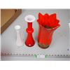 Image 2 : CERAMIC & GLASS DECORATIVE VASES