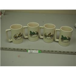 VINTAGE COFFEE MUGS (4) (ONE HAS BROKEN HANDLE)