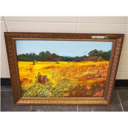 OIL PAINTING ON CANVAS BY SHWAB? (27 1/2 X 22" WIDE)