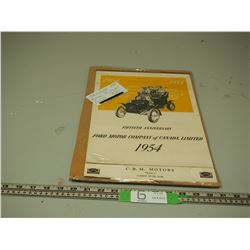 50TH ANNIVERSARY FORD MOTOR CO CALENDER 1954