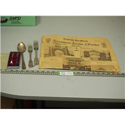 SILVER PLATED CUTLERY PLUS, SASKATOON STAR PHOENIX MAYBE 1955