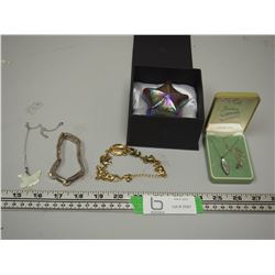 STERLING SILVER NECKLACE, COSTUME JEWELRY & MISC