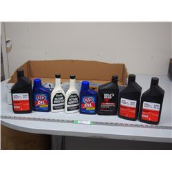 MISC OILS (2 NOT SEALED BUT STILL ARE CLOSE TO FULL, OTHER ARE SEALED)