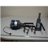 Image 1 : 6 TON HYDRAULIC JACK (WORKING), SHELF BRACKETS, 1/4 HP MOTOR (WORKING)