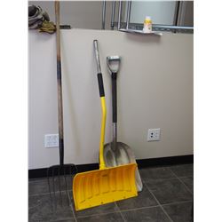 SNOW SCOOP, 6 TIME FORK & ALUMINIUM SHOVEL
