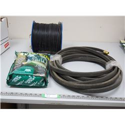 WATER HOSE, LAWN SEED, PLUS MISC