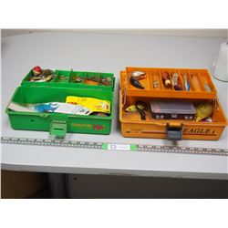 2X THE MONEY / FISHING TACKLE BOXES WITH HOOKS