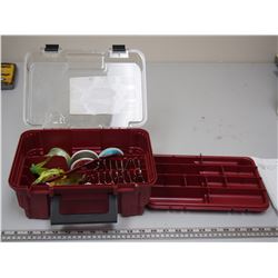 TACKLE BOX WITH FISHING LINE & HOOKS