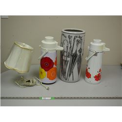 (2) VINTAGE BUTLERS, VASE PLUS LAMP
