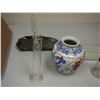 Image 3 : VASE, VINTAGE SYRUP DISPENSER, ORNAMETAL CHICKEN WITH WOODEN EGGS PLUS MISC