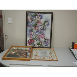 PICTURE IN FRAME, CLOCK IN FRAME & FRAMED PUZZLE