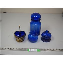 LOT OF BLUE GLASS