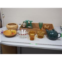 LOT OF GLASSWARE PLUS MISC