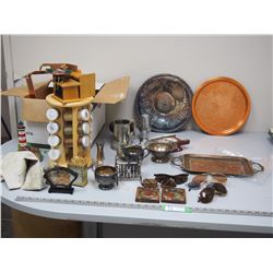 SPIKE RACK & CONTAINERS, SUNGLASSES, ORNAMENTAL TIMES AND MISC