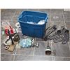 Image 1 : HARDWARE, ORNAMENTAL ITEMS, & MISC WITH PLASTIC TOTE