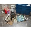 Image 4 : HARDWARE, ORNAMENTAL ITEMS, & MISC WITH PLASTIC TOTE