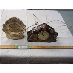 PORCELAIN WORKING KITCHEN CLOCK + OTHER CLOCK