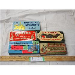 5 MATHAMATICAL BOXED INSTRUMENT SETS