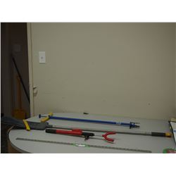 STEERING WHEEL LOCK, LAWN CLAW & BROOM