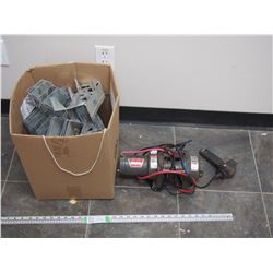 WINCH (NO CABLE) & METAL BRACKETS