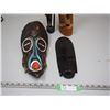 Image 3 : (2) WOOD CARVED MASKS AND (2) WOOD CARVED FIGURINES