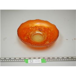 9 1/2" CARNIVAL GLASS MARISOLD FOOTED BOWL