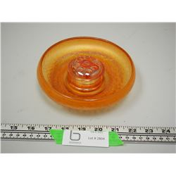 CARNIVAL GLASS MARISOLD BOWL PLUS CARNIVAL GLASS FLOWER TRAY