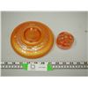 Image 4 : CARNIVAL GLASS MARISOLD BOWL PLUS CARNIVAL GLASS FLOWER TRAY