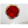 Image 5 : VINTAGE RED CRANIVAL GLASS VASE 10 1/2" TALL