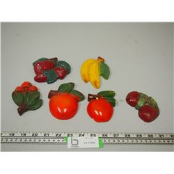 6 PIECES CHALKWARE (1 REPAINTED)