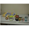 Image 1 : DECORATIVE ITEMS, LIGHTER, GLASS JAR & MISC