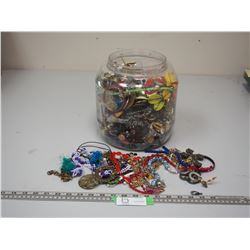 BIG JAR OF COSTUME JEWELRY