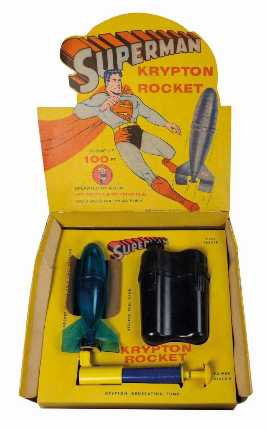 Superman Krypton Rocket Water Propulsion Toy - Blue. - Van Eaton Galleries